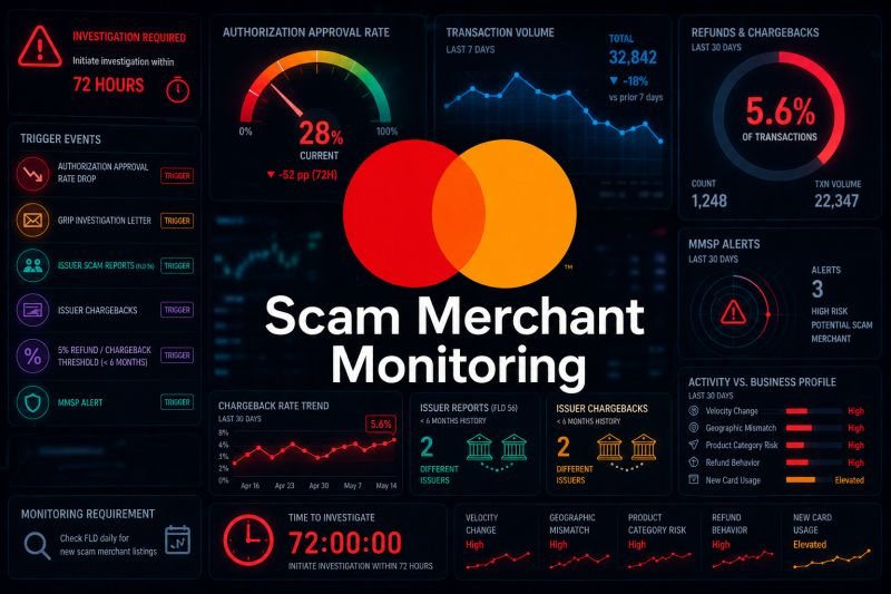 Mastercard Scam Merchant Monitoring: what actually triggers it